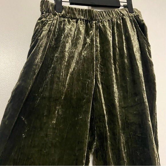 Anthropologie Ett:twa Green Velvet boho|indie Capri Pants Size Small - Picture 7 of 7